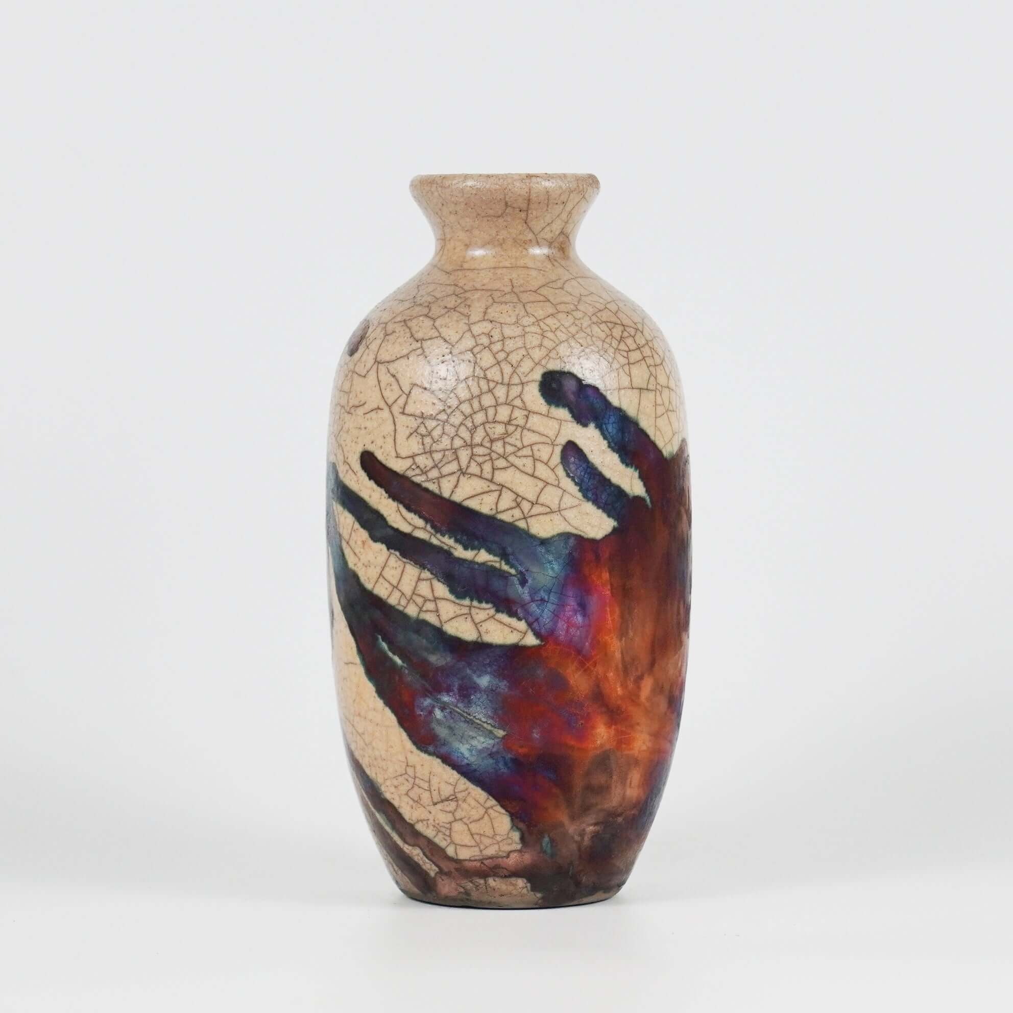 Medium raku store sculpture vase