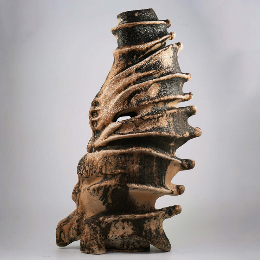 Bone series no. 3 - Bones collection raku ceramic pottery sculpture by Adil Ghani