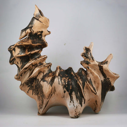 Bone series no. 5 - Bones collection raku ceramic pottery sculpture by Adil Ghani