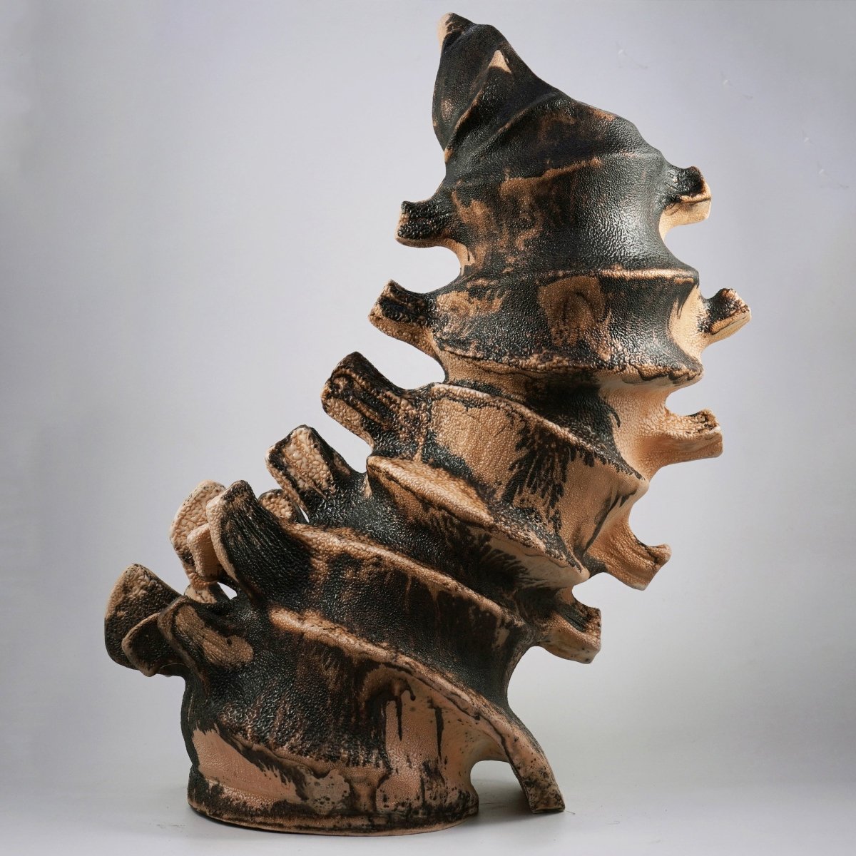 Bone series no. 4 - Bones collection raku ceramic pottery sculpture by Adil Ghani - RAAQUU