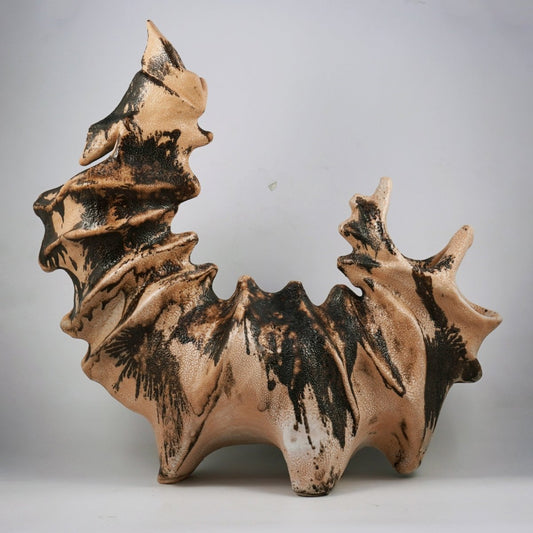 Bone series no. 5 - Bones collection raku ceramic pottery sculpture by Adil Ghani - RAAQUU