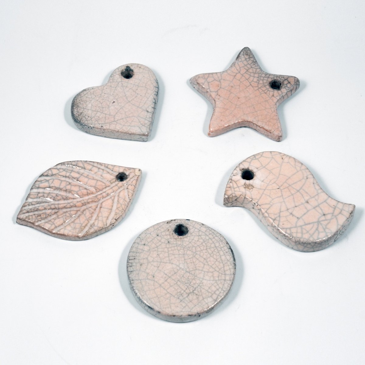 Christmas Ornaments Set Raku Ceramic Pottery Decor - RAAQUU - RAAQUU