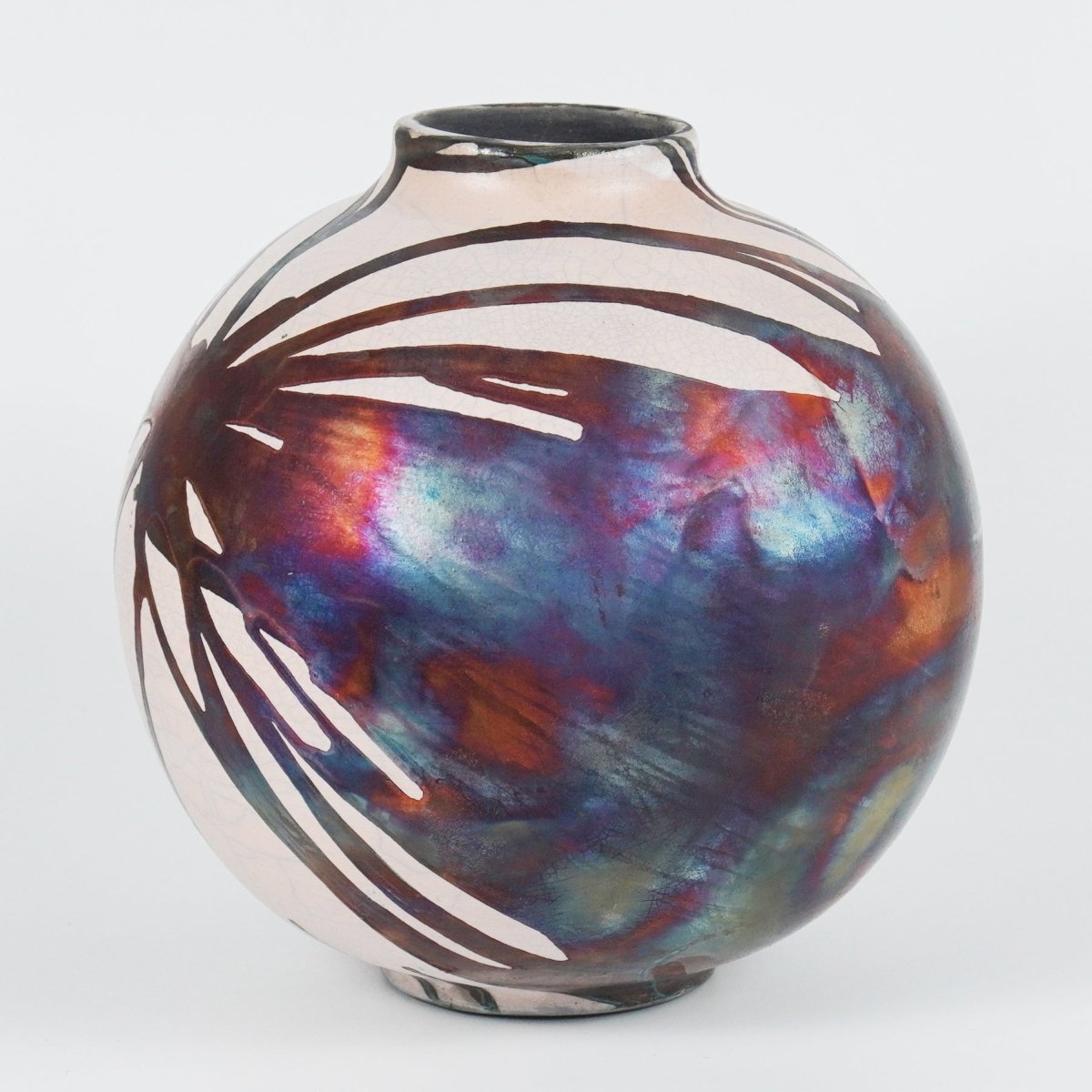 Pre - Order RAAQUU Large Globe Art Series Ceramic Vase - Raku Pottery - RAAQUU