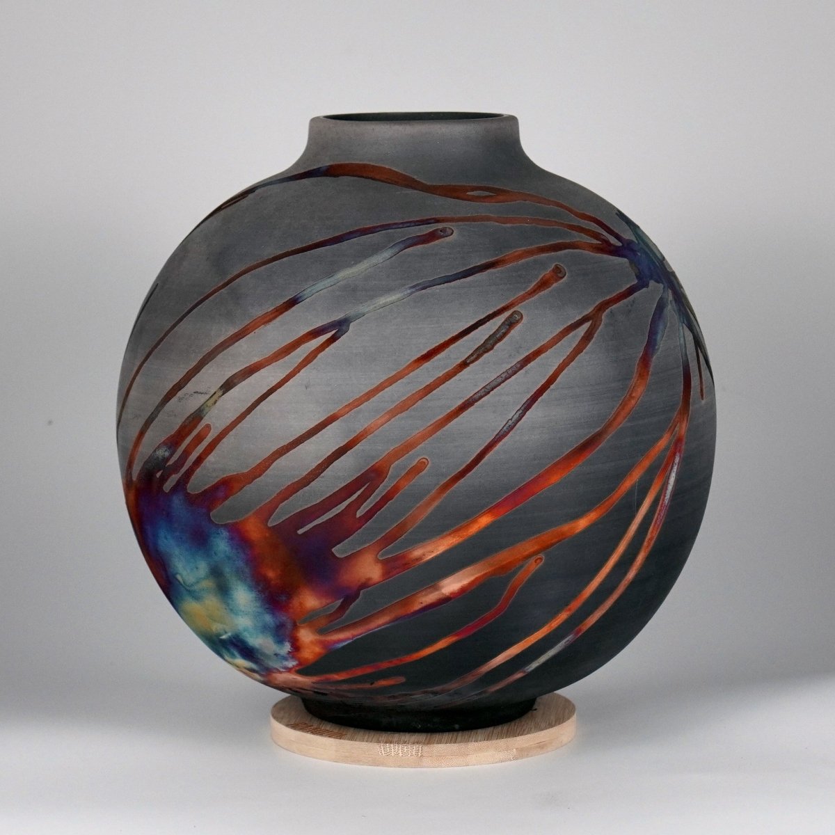 Pre - Order RAAQUU Large Globe Art Series Ceramic Vase - Raku Pottery - RAAQUU