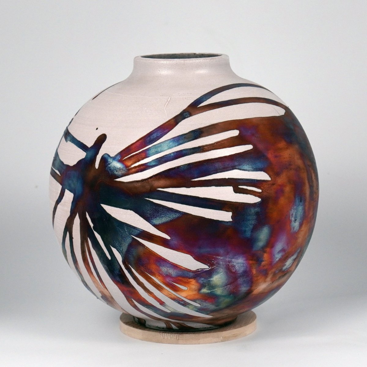 Pre - Order RAAQUU Large Globe Art Series Ceramic Vase - Raku Pottery - RAAQUU