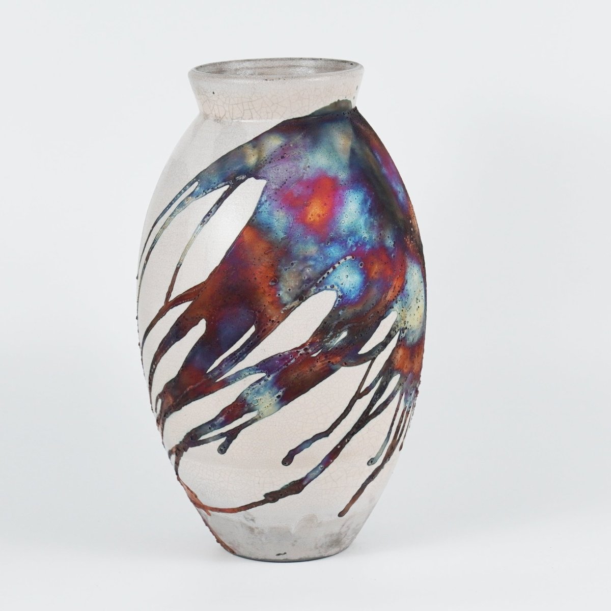 Pre - Order RAAQUU Large Oval Art Series Ceramic Vase - Raku Pottery - RAAQUU