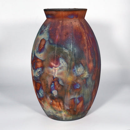 RAAQUU Large 14" Oval XL Ceramic Vase PRE - ORDER Raku Pottery - RAAQUU