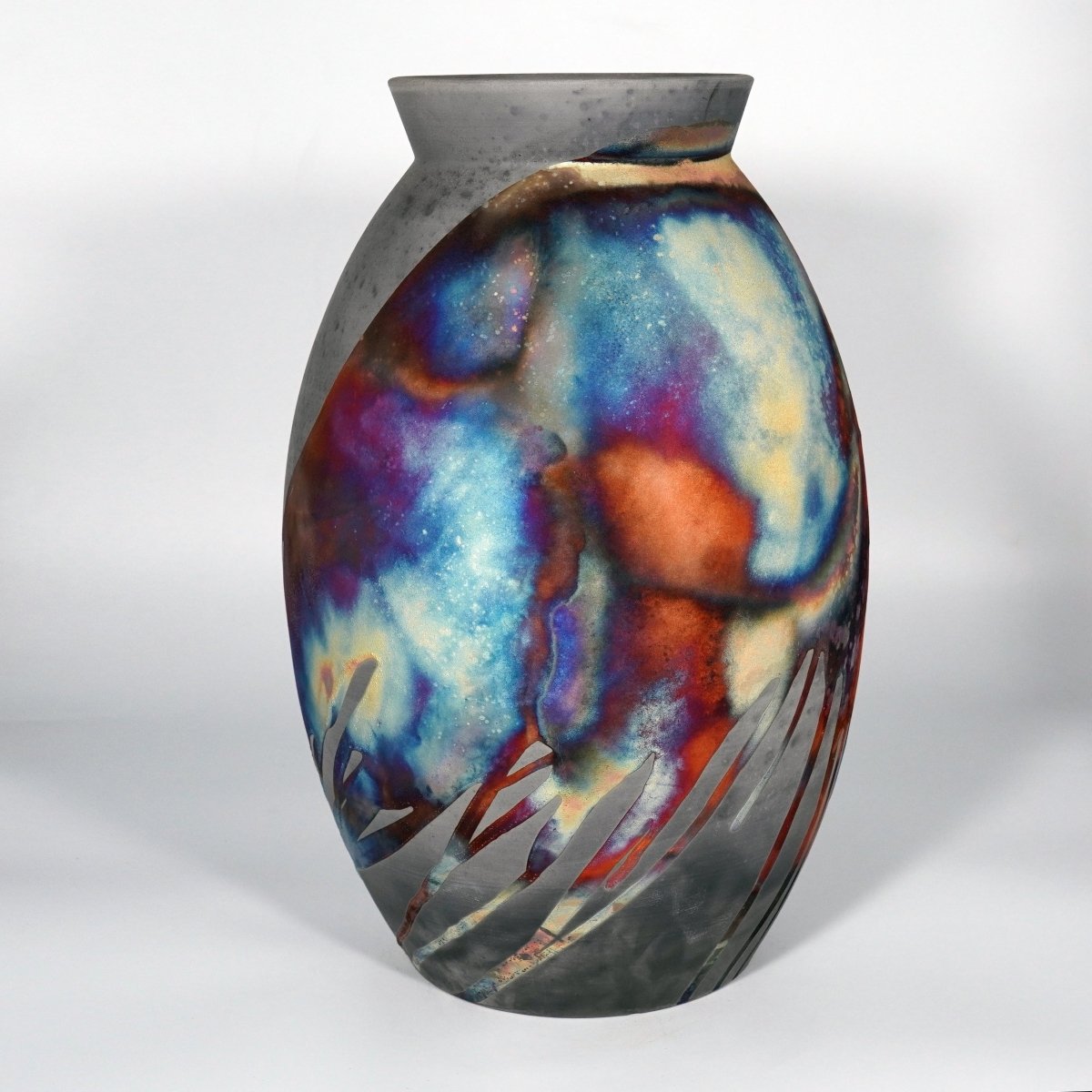 RAAQUU Large 14" Oval XL Ceramic Vase PRE - ORDER Raku Pottery - RAAQUU