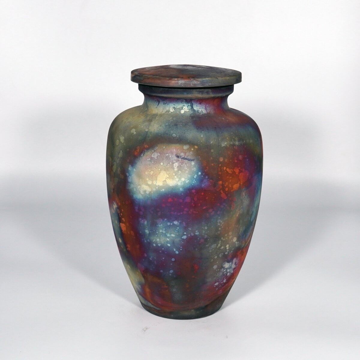 RAAQUU Omoide Ceramic Full Copper Matte Urn for Adult Remains/Ashes S/N8000009 - Raku Pottery 170 cubic inches Unique Handmade Cremation Vessel Unique Handmade ceramic pottery raku vases, urns, and home decor, sculptures, wall decor, gifts by Adil Ghani