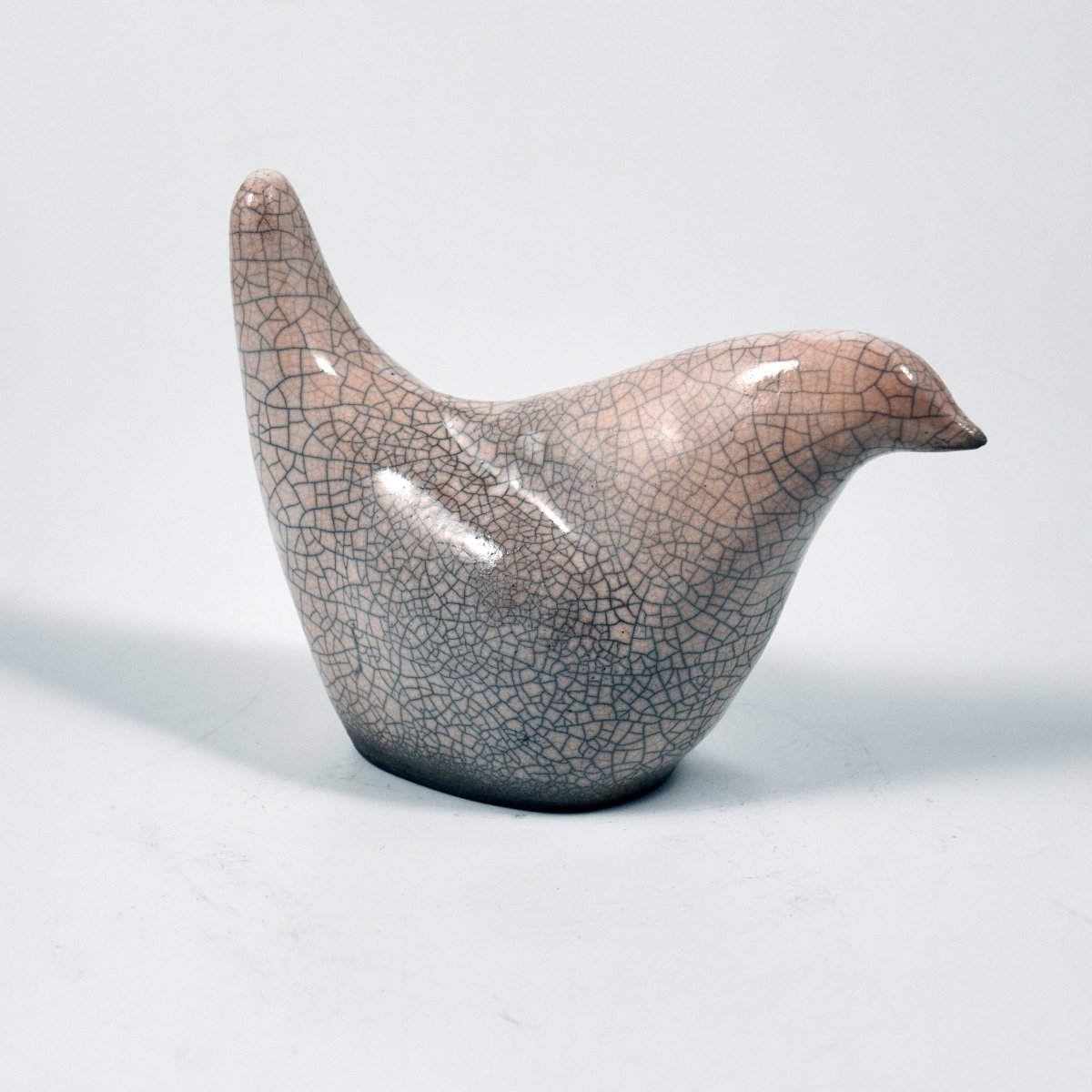 Tori Raku Ceramic Bird Figurine Mini Sculpture - RAAQUU