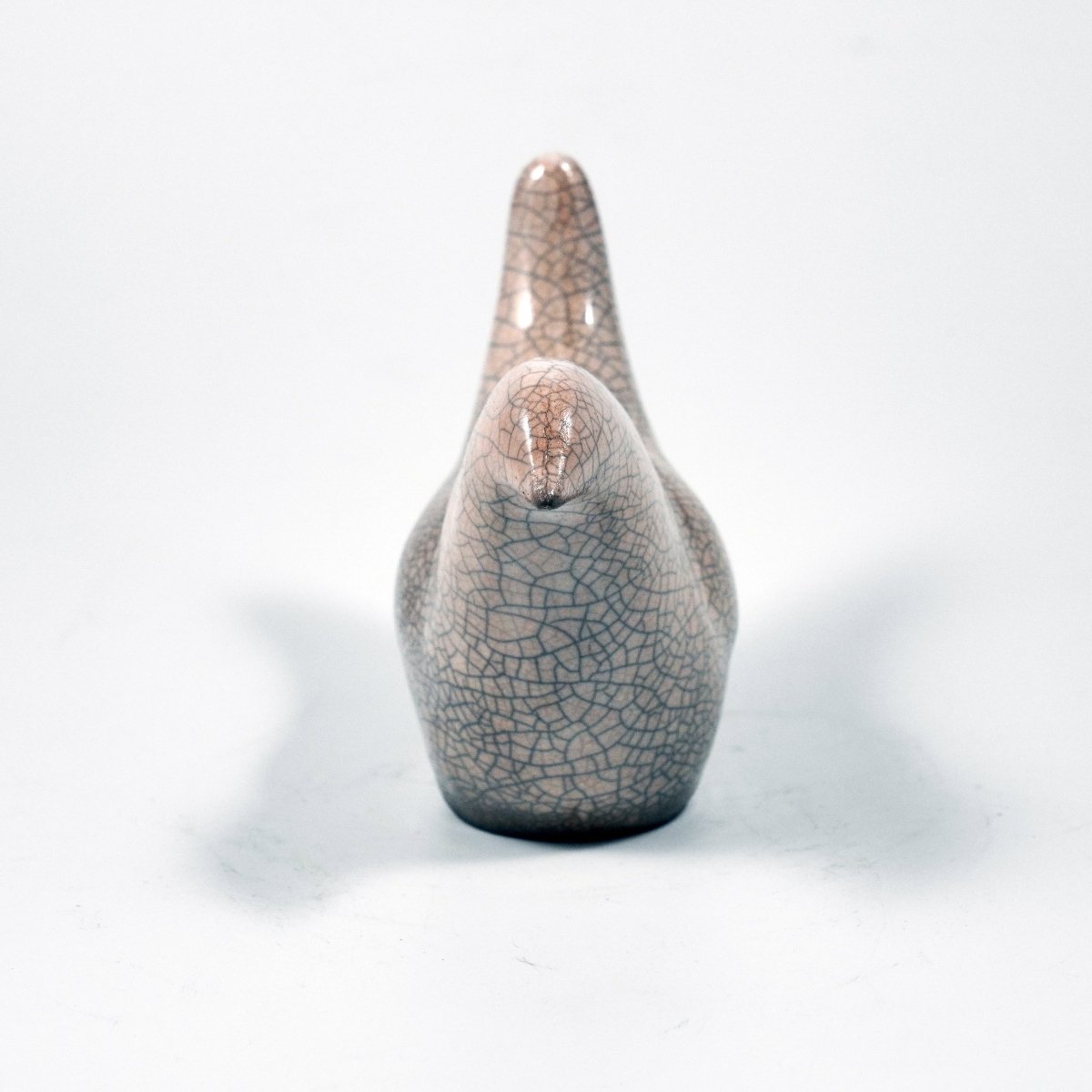 Tori Raku Ceramic Bird Figurine Mini Sculpture - RAAQUU