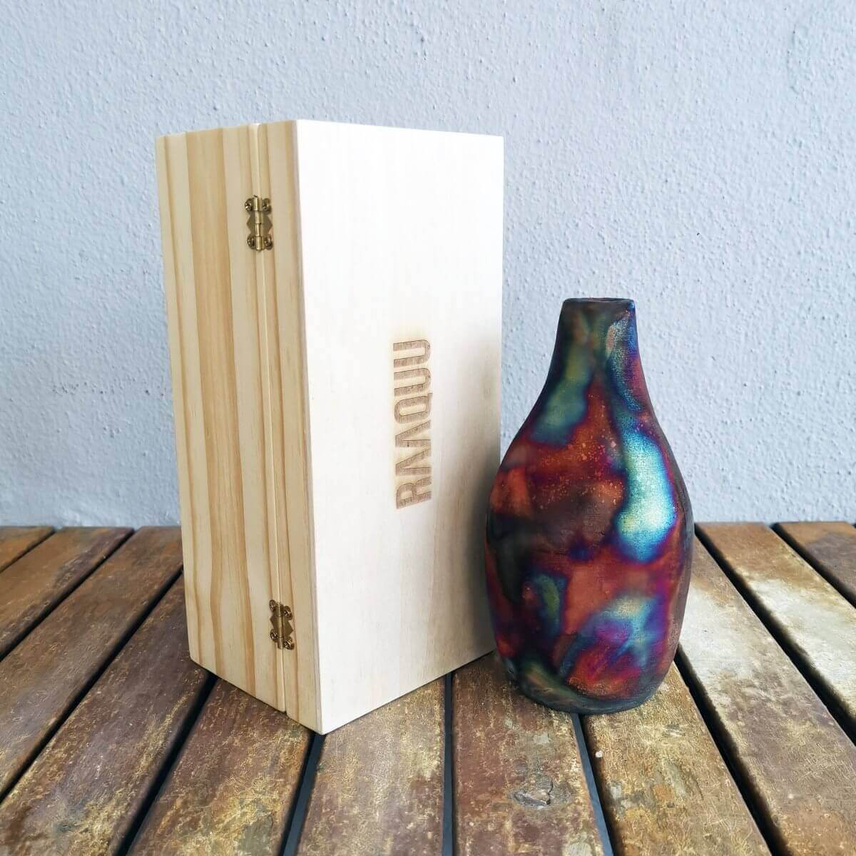 Natsu vase 2 online pack - raku ceramic pottery vintage gifts for her, boho, gift box, new home bridesmaid wedding gift, home decor, fall decor