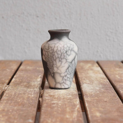 RAAQUU Hana Mini Ceramic Vase 3.5" Raku Fired Pottery Gift