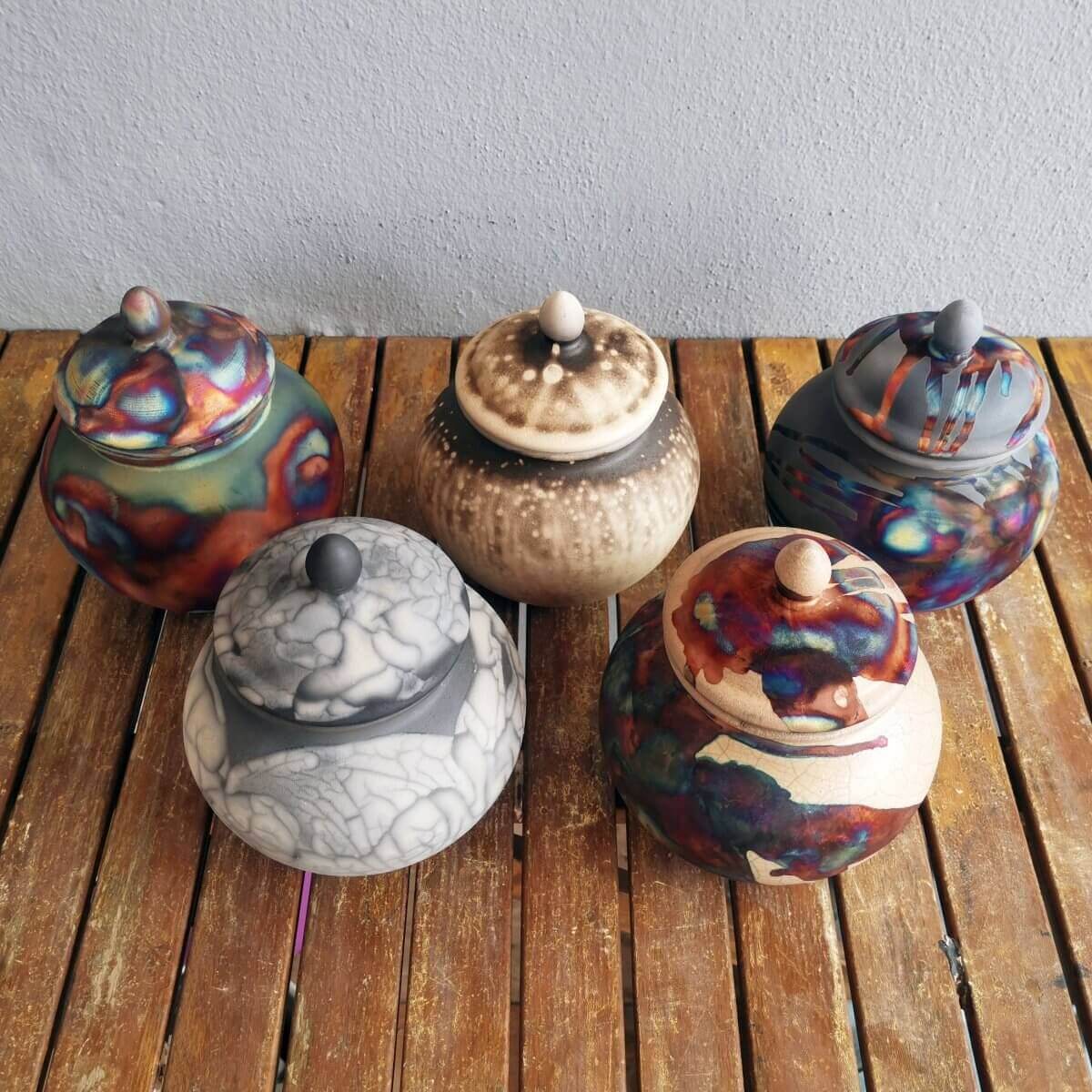 RAAQUU Tamashii Ceramic Pet Urn (Pre-Order) for Remains - Raku Pottery 85  cubic inches Unique Handmade Cremation Vessel for Ashes, Pets, Cats, Dogs